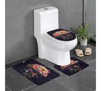 BROLEO Master Bathrooms Lot de 3 tapis de sol antidérapants Motif pétales sur un parapluie pour un confort ultime