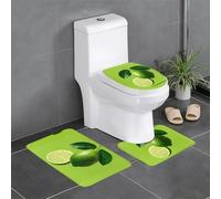 BROLEO Master Bathrooms Lot de 3 tapis de sol antidérapants pour un confort ultime Motif citron vert