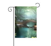 BROLEO Mât de drapeau de jardin avec inscription « Little Bridge in the East » double face 30,5 x 45,7 cm