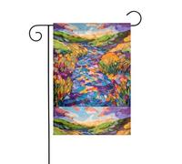 BROLEO Mât de drapeau de jardin coloré imprimé rivière extérieur décoration tendance 30,5 x 45,7 cm