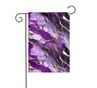 BROLEO Mât de drapeau de jardin en marbre violet coloré pour décoration de cour extérieure 30,5 x 45,7 cm