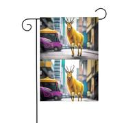 BROLEO Mât de drapeau de jardin imprimé antilope jaune double face 30,5 x 45,7 cm