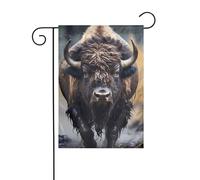 BROLEO Mât de drapeau de jardin imprimé bison d'Amérique du Nord - Décoration de cour extérieure - 30,5 x 45,7 cm