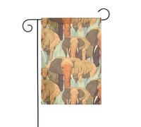 BROLEO Mât de drapeau de jardin imprimé éléphant africain décoration de cour extérieure mode 30,5 x 45,7 cm