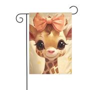 BROLEO Mignon nœud girafe impression mât de drapeau extérieur cour décoration mode 30,5 x 45,7 cm