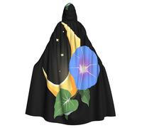 BROLEO Morning Glory On The Moon Impression Halloween Adulte Cape à Capuche Vêtements Hommes et Femmes Manteau Manteau Jeu de rôle