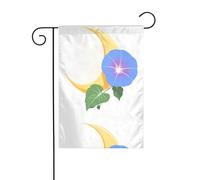 BROLEO Morning Glory on the Moon Impression sur mât de drapeau de jardin extérieur décoration double face 30,5 x 45,7 cm