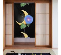 BROLEO Morning Glory on The Moon Rideau de porte imprimé pour salle de bain, semi-couvert, deux rideaux de séparation 86,4 x 142,2 cm