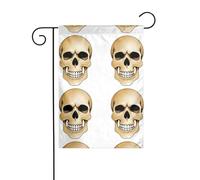 BROLEO Motif tête de mort personnalisé imprimé quatre saisons drapeau de jardin décoration cour 30,5 x 45,7 cm