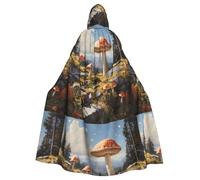 BROLEO Mushrooms On The Hillside Impression Halloween Cape à capuche pour homme et femme Vêtements Manteau Jeu de rôle