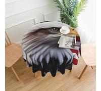 BROLEO Nappe circulaire de 152,4 cm avec impression aigle chauve américaine, imperméable et résistante aux taches, adaptée pour les restaurants