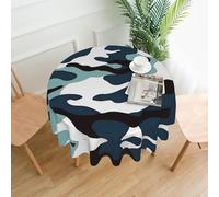 BROLEO Nappe circulaire de 152,4 cm avec impression camouflage marine, imperméable et résistante aux taches, adaptée pour les restaurants