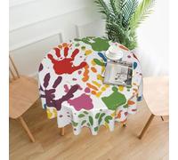 BROLEO Nappe circulaire imprimée à la main pour enfants de 152,4 cm, imperméable et résistante aux taches, adaptée pour les restaurants