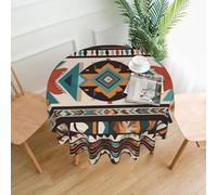 BROLEO Nappe circulaire imprimée avec motifs amérindiens de 152,4 cm, imperméable et résistante aux taches, adaptée pour les restaurants