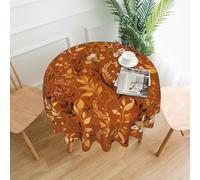 BROLEO Nappe décorative ronde de 152,4 cm - Orange brûlé - Pour une utilisation en intérieur et en extérieur sur des tables rondes comme les tables basses, les tables à manger et les tables de ferme