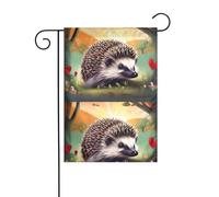 BROLEO Nature Lovely Hedgehog Lovers Impression Mât de drapeau de jardin Extérieur Cour Décoration Mode 30,5 x 45,7 cm