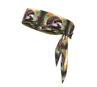 BROLEO Nature Lovely Hedgehog Lovers Prints Foulard de sport, absorbant la transpiration et respirant, bandeau de mouvement, foulard double face