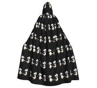 BROLEO Pandas Fighting In The Ring Impression Halloween Adulte Cape à Capuche Vêtements Homme et Femme Manteau Jeu de rôle