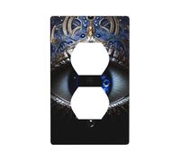 BROLEO Panneau mural décoratif à double prise avec impression mauvais œil durable et adapté aux accessoires d'interrupteur de douille 11,4 x 7 cm