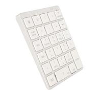 BROLEO Pavé numérique 28 touches pour éviter les éclaboussures - Mini pavé numérique pour PC (blanc argenté)