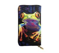 BROLEO Peace Tree Frog Portefeuille long en cuir pour filles et femmes à la mode - Durable, élégant et fonctionnel, Noir , Taille unique
