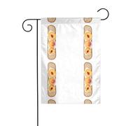 BROLEO Pêches sur pain Impression mât de drapeau de jardin décoration de cour extérieure double face 30,5 x 45,7 cm