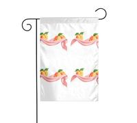 BROLEO Pêches sur une écharpe rose imprimé mât de drapeau de jardin décoration de cour extérieure double face 30,5 x 45,7 cm