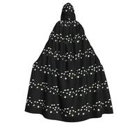 BROLEO Peinture à l'huile avec petites fleurs imprimées Halloween Cape à capuche pour adulte pour fêtes costumées et événements à thème