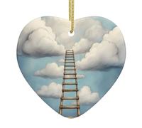 Broleo Pendentif de Noël en céramique avec inscription « Ladder To The Clouds »