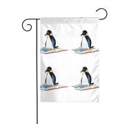BROLEO Penguin is reading a picture book printing Four Seasons Garden Flag Décoration cour 30,5 x 45,7 cm