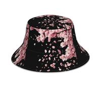 BROLEO Petals Flying All Over The Sky Prints Chapeau bob réfléchissant pour homme et femme Style décontracté Noir