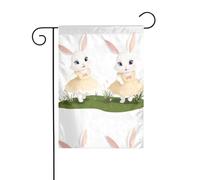 BROLEO Petit lapin blanc dans une belle jupe imprimé mât de drapeau extérieur cour décoration mode 30,5 x 45,7 cm