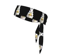 BROLEO Petit lapin blanc tenant un imprimé citron, foulard de sport, absorbant la transpiration et respirant, bandeau de mouvement, foulard double face