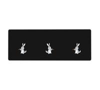 BROLEO Petit lapin gris jouant de la flûte Tapis de souris extra large Forte adhérence, durable, bord de verrouillage précis 30,5 x 80 cm