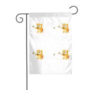 BROLEO Petit monstre attrapant des papillons, mât de drapeau de jardin, décoration de cour extérieure, mode, 30,5 x 45,7 cm