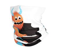 BROLEO Petit monstre jouant du piano imprimé extérieur multifonctionnel foulard de sport respirant absorbant la transpiration convient aux hommes et aux femmes