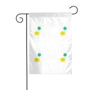 BROLEO Petit monstre tenant un trèfle imprimé mât de drapeau extérieur cour décoration mode 30,5 x 45,7 cm