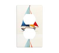 BROLEO Petit panneau mural coloré imprimé voilier à double prise décorative pour zones résidentielles et commerciales 11,4 x 7 cm