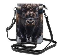 BROLEO Petit sac à bandoulière à rabat en cuir avec imprimé bison d'Amérique du Nord, imperméable et durable