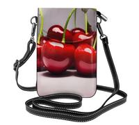 BROLEO Petit sac à bandoulière à rabat en cuir avec imprimé cerises chiliennes, imperméable et durable