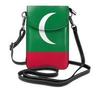 BROLEO Petit sac à bandoulière à rabat en cuir avec motif drapeau des Maldives, imperméable et durable