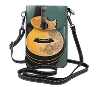 BROLEO Petit sac à bandoulière à rabat en cuir pour femme avec impression de guitare musicale, imperméable et durable