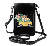 BROLEO Petit sac à bandoulière à rabat en cuir pour femme avec imprimé de voiture, imperméable et durable