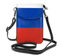 BROLEO Petit sac à bandoulière à rabat en cuir pour femme avec motif drapeau russe, imperméable et durable