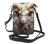 BROLEO Petit sac à bandoulière à rabat en cuir pour femme avec tête de mouton - Imperméable et durable