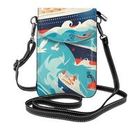 BROLEO Petit sac à bandoulière à rabat en cuir pour femme, imperméable et durable