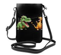BROLEO Petit sac à bandoulière en cuir avec imprimé citrouille dans la bouche du dinosaure, imperméable et durable