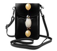BROLEO Petit sac à bandoulière en cuir avec motif pingouin flottant dans l'air pour femme, imperméable et durable