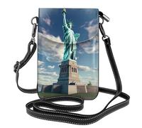 BROLEO Petit sac à bandoulière en cuir imprimé Statue de la Liberté pour femme, imperméable et durable