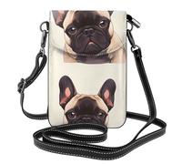 BROLEO Petit sac à bandoulière en cuir pour femme avec imprimé bouledogue français, imperméable et durable